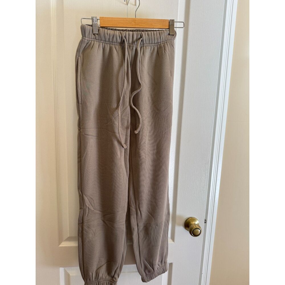 Zenana Taupe Brown Fleece Lined Jogger Sweatpants